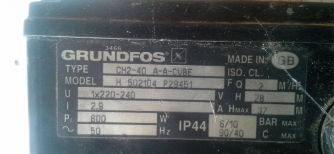 Замена уплотнения насоса Grundfos CH2-40 A-A- CVBE 985164