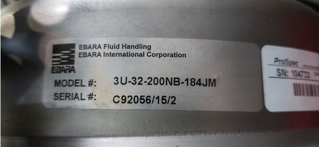 Replacing the seal of the Ebara 3U-32-200NB-184JM pump