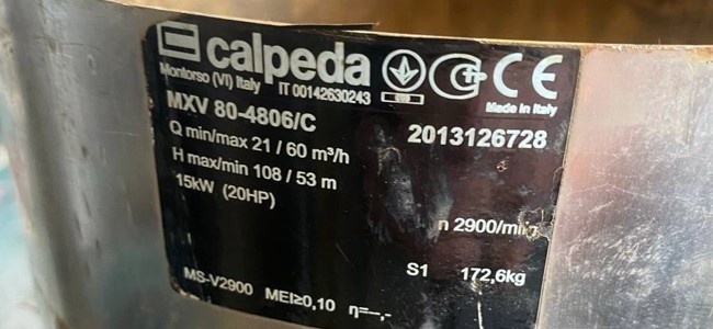 Reparación de la bomba Calpeda MXV 80-4806/C 16009220000