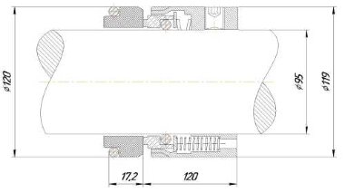 Mechanical seal R-M7N 95, SIC/SIC, VITON, 304, G9 &mdash; BTS Engineering