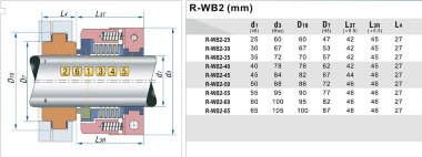 PTFE сильфонне торцеве ущільнення R-WB2T 65, SIC/SIC, PTFE, 304 типу ANGA A11, JOHN CRANE 10R &mdash; BTS Engineering