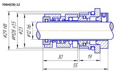 Uszczelnienie mechaniczne do pompy Grundfos HQQE CR/CRN/CRI-1/3/5 Nr art. 96455086 — BTS Engineering