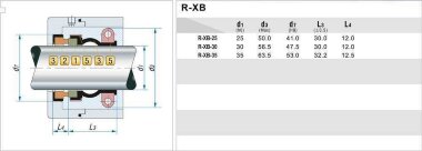 Mechanical seal R-XB 30, CER/CAR, EPDM, 304 &mdash; BTS Engineering