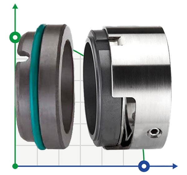 Ущільнення механічне торцеве R-M7N 22, SIC/SIC, VITON, 304, G9 фото 1 — BTS Engineering