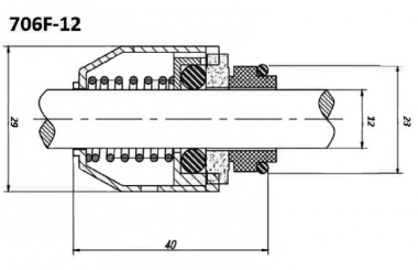 Торцевое уплотнение для Grundfos R-706F 16, TC/TC, VITON, 304 — BTS Engineering
