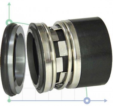 Sello mecánico R-2100N 90, CAR/SIC, VITON, 304 — BTS Engineering