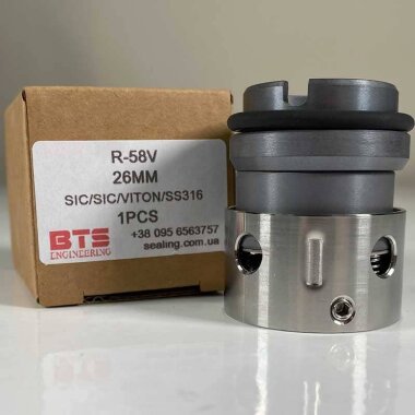 Механічне ущільнення помпи R-58V 105, CAR/SIC, EPDM, 304, A0 — BTS Engineering