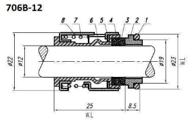 Уплотнения насоса Grundfos R-706B 16, L, CAR/SIC, EPDM, 304 — BTS Engineering