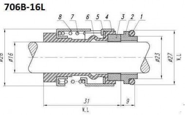 Уплотнения насоса Grundfos R-706B 16, SIC/SIC, VITON, 316 — BTS Engineering