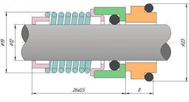 Garniture mécanique Grundfos R-706C 12, CAR/SIC, EPDM, 304 — BTS Engineering