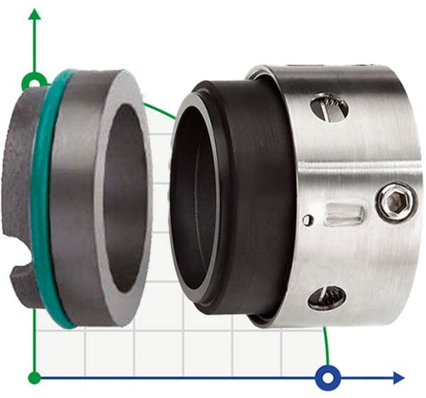Sello mecánico R-58B 75, CAR/SIC, VITON, 304, ВО фото 1 — BTS Engineering
