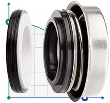 Сальник мотопомпы R-6B 30, SIC/SIC, VITON, 304 — BTS Engineering