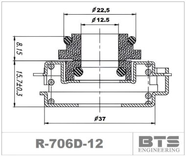 Joint d'étanchéité pour pompes Grundfos séries CM, CME et Boosters R-706D 12, CAR/SIC, EPDM, 304 &mdash; BTS Engineering