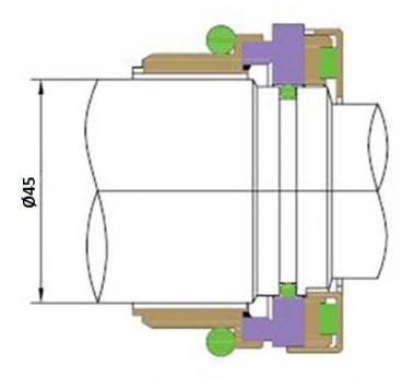 Ущільнення торцеве FLYGT R-FL.OL 45, TC/TC, VITON — BTS Engineering