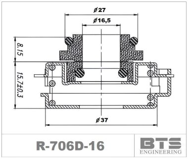Garniture mécanique pour pompes Grundfos CM, CME et Boosters R-706D 16, SiC/SiC, VITON, 304 &mdash; BTS Engineering