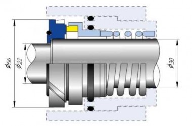 Ущільнювач механічний R-P09S-30 SIC/SIC/VITON/304 — BTS Engineering