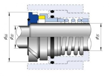 Ущільнювач механічний R-P09S-35 SIC/SIC/VITON/304 — BTS Engineering