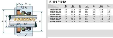 Торцевое уплотнение вала насоса R-103A 10, CAR/CER, EPDM, 304 &mdash; BTS Engineering