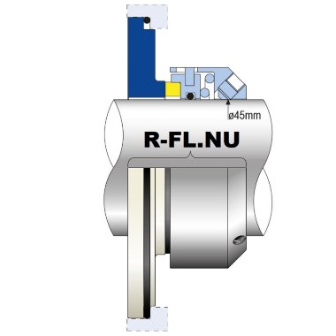 Garniture mécanique pour pompe FLYGT type R-FL.NU 45 arbre TC/TC, VITON, 304 — BTS Engineering