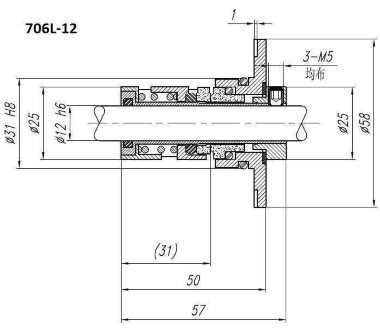Уплотнение картриджного типа R-706L 22, SIC/SIC, VITON, 304 — BTS Engineering