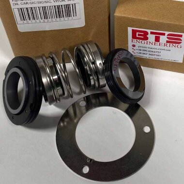 Подвійне ущільнення валу насосу R-4702 40, СAR/CER/SIC/SIC, NBR, 304 — BTS Engineering