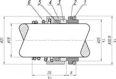 Shaft seal Hilge R-HLG 19, CAR/SIC, EPDM, 304 — BTS Engineering