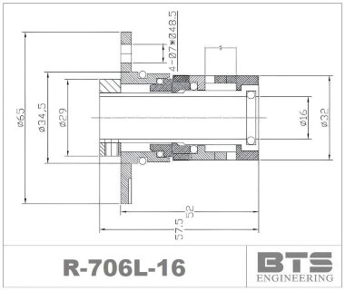 Sello tipo cartucho para bombas LFP, SNP, Speroni R-706L 16, SIC/SIC, VITON, 304 tipo Grundfos SQQE &mdash; BTS Engineering