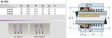 Механическое уплотнение R-101 25, SIC/SIC, VITON, 304 — BTS Engineering