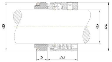 Garniture mécanique R-M7N 63, SiC/SiC, VITON, 304, G9 &mdash; BTS Engineering