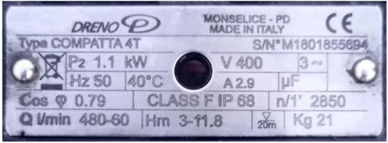 Торцевое уплотнение погружного насоса Dreno COMPATTA 4T