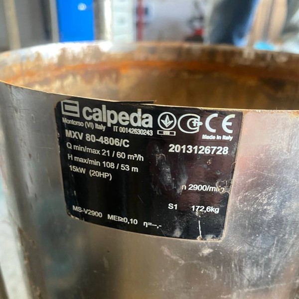 Réparation de la pompe Calpeda MXV